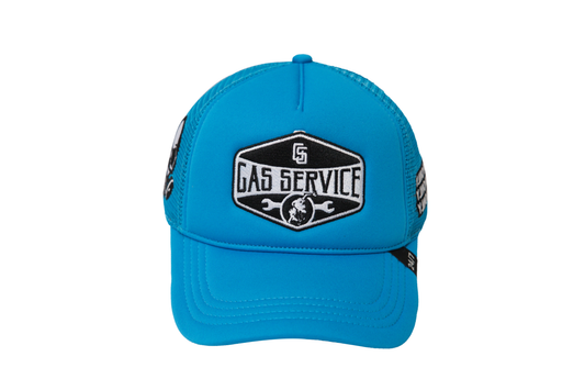 Gas Service Trucker Hat Smurf Blue