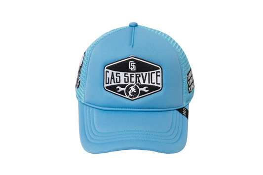 Gas Service Trucker Hat Sky Blue