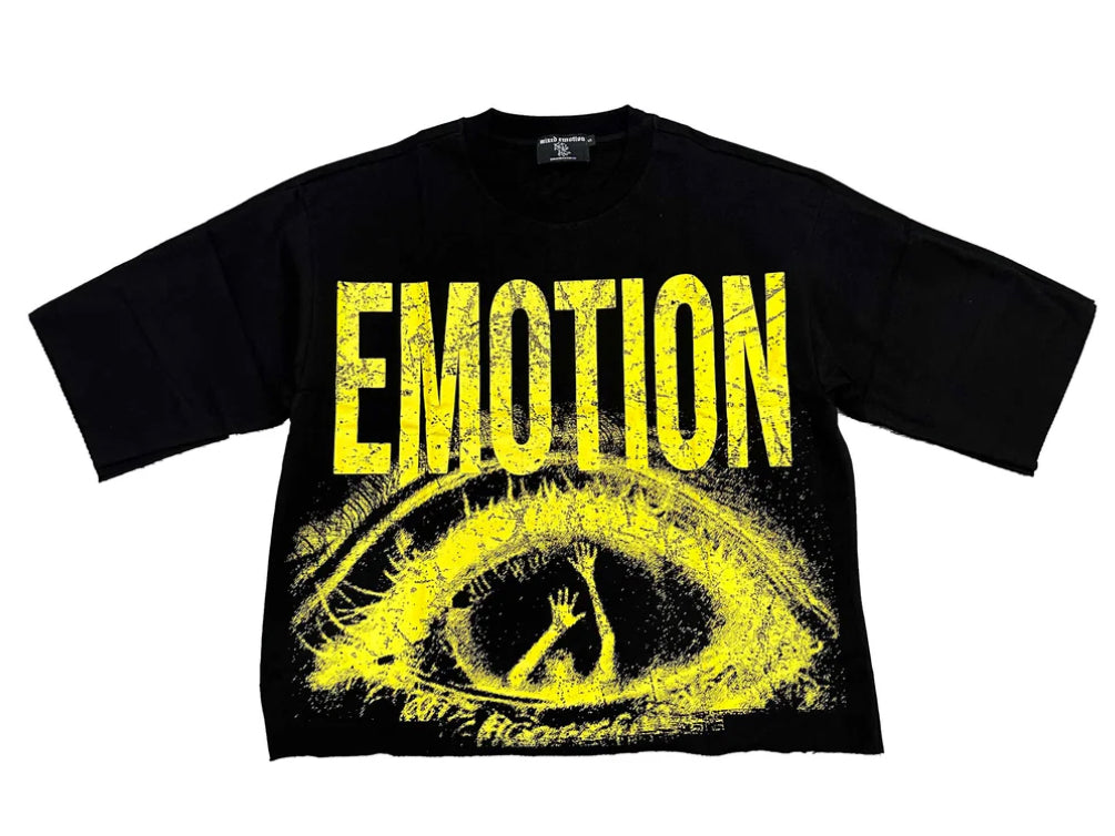 Mixed Emotion Cropped Trapped Tee Black