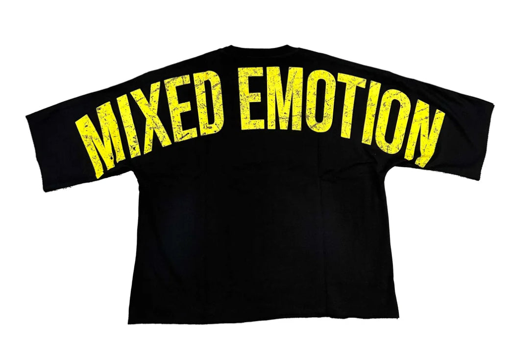 Mixed Emotion Cropped Trapped Tee Black