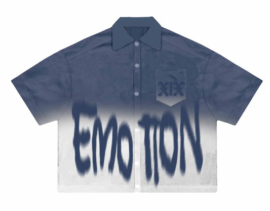 Mixed Emotion XIX Button Up Shirt Blue