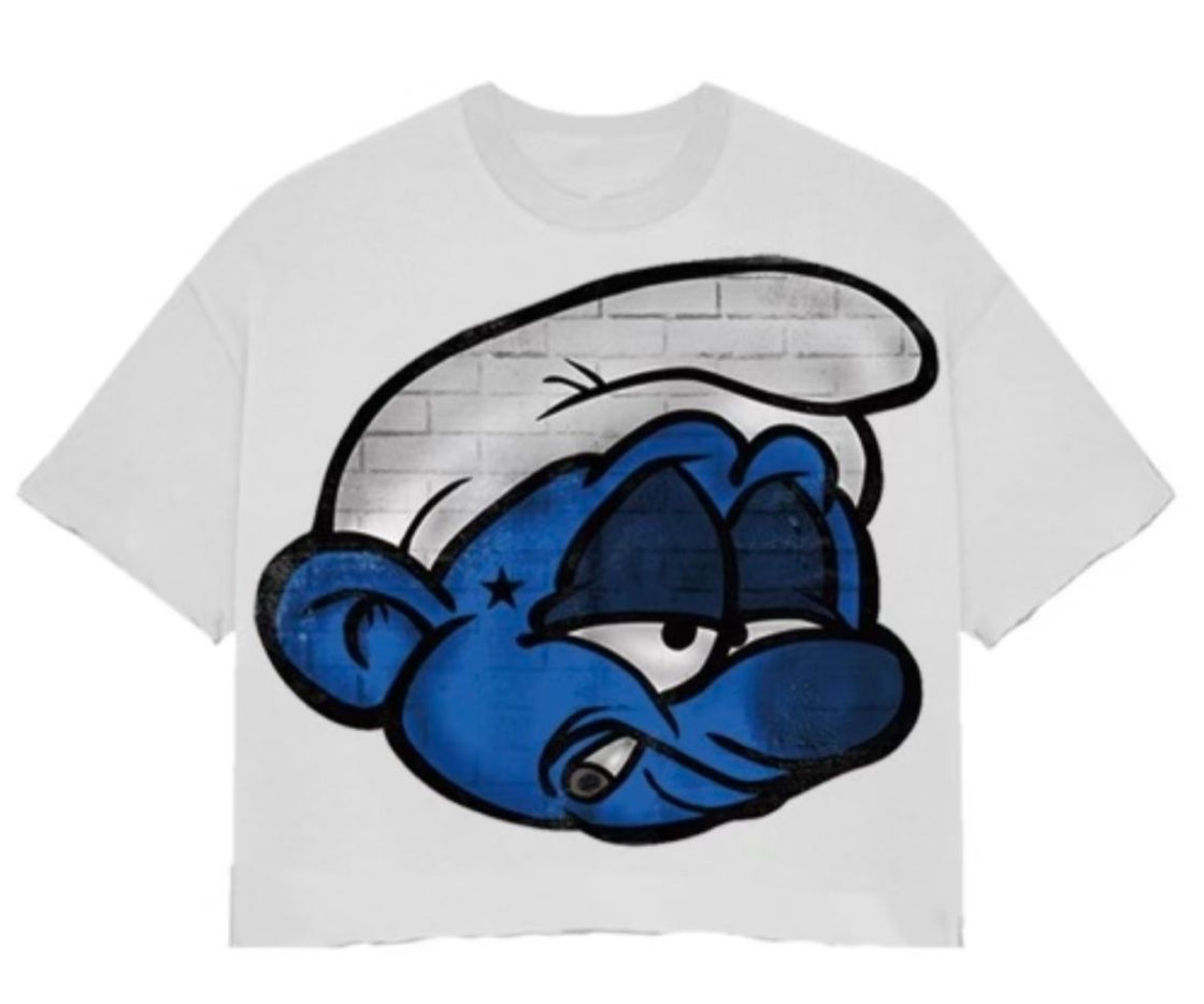 Prestige Collection Smurf Big Head Tee White