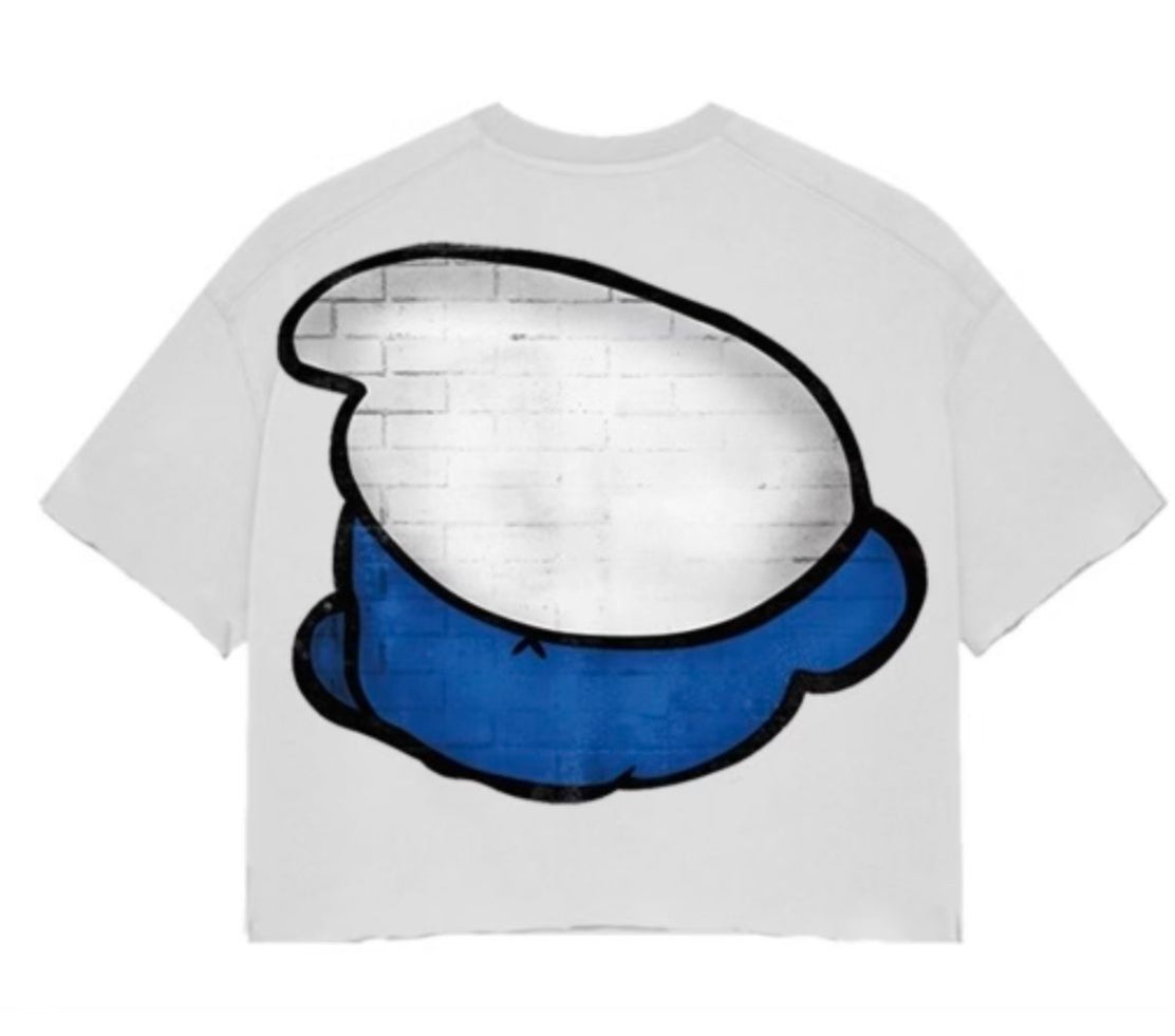 Prestige Collection Smurf Big Head Tee White