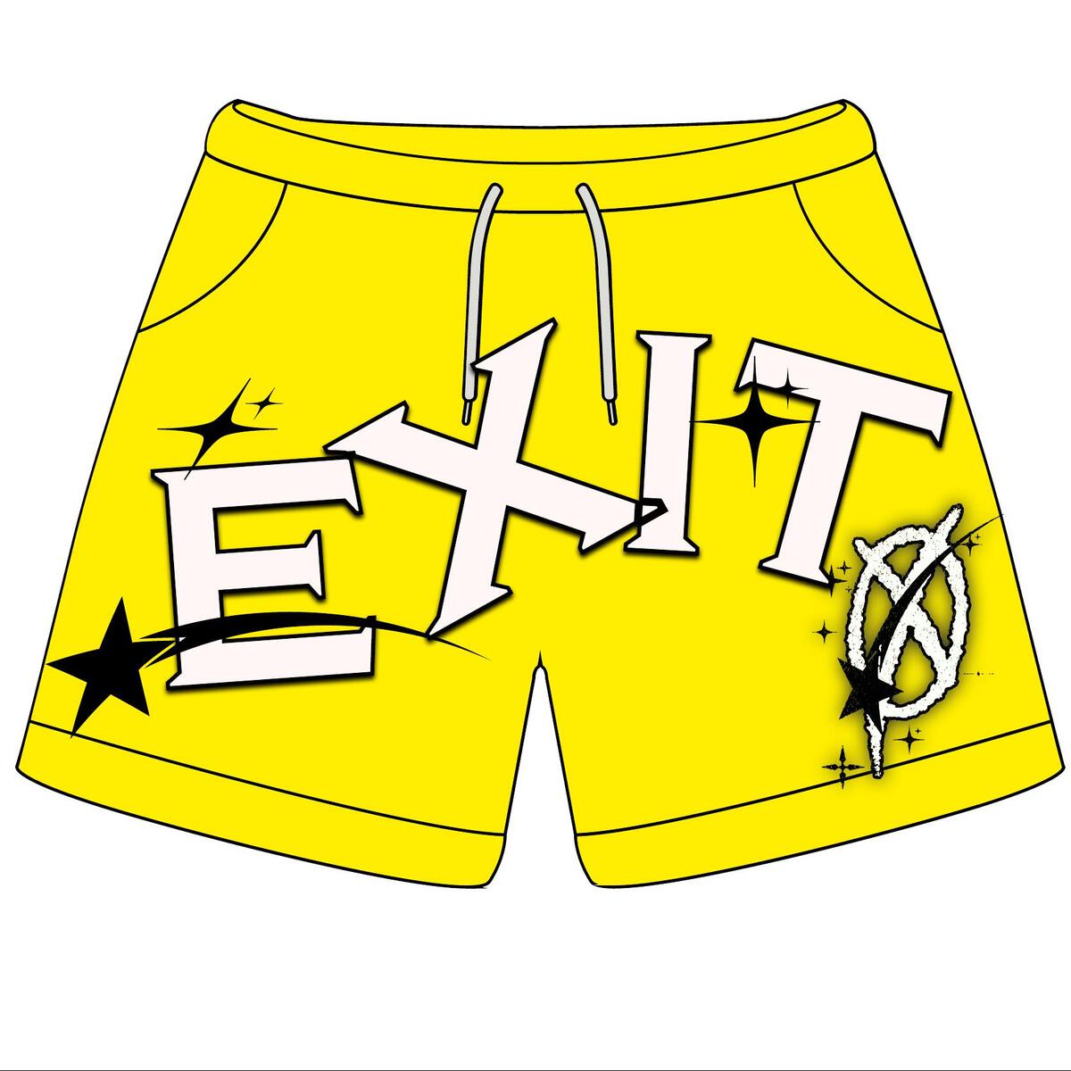 Exit 0 Exit Starz Shorts Yellow