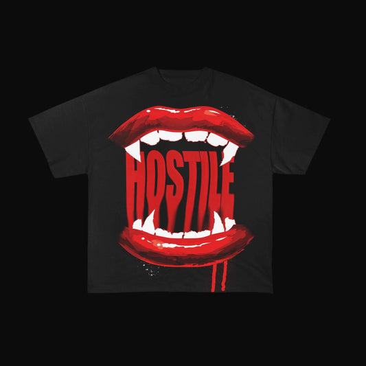 XHostile Red lipstick Tee