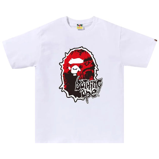 Bape Mad Ape Head Tee White R