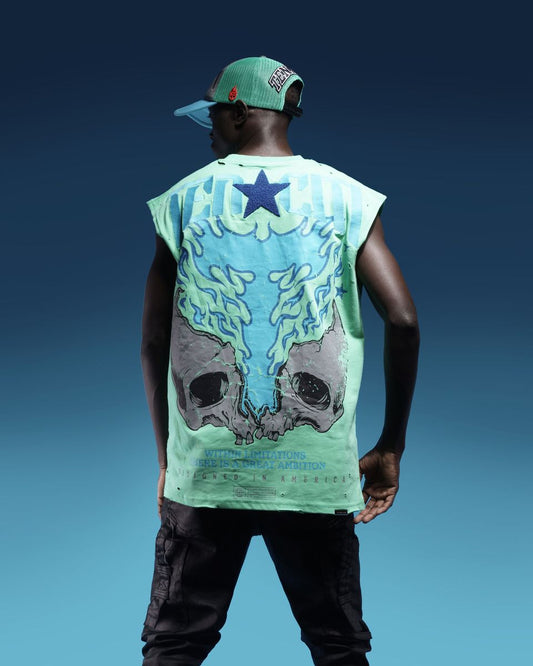 Tenacity Studios Star Head Sleeveless Tee Green