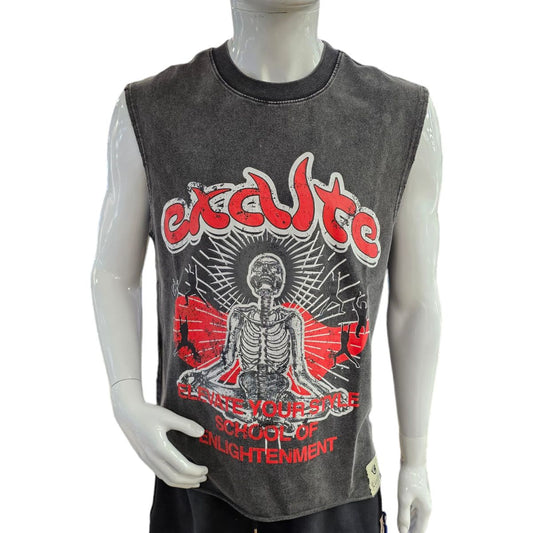 Exalte Retro Revival Cut Offs Tee Black