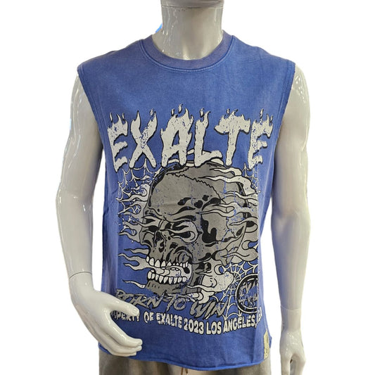 Exalte Retro Revival Cut Off Tee Blue