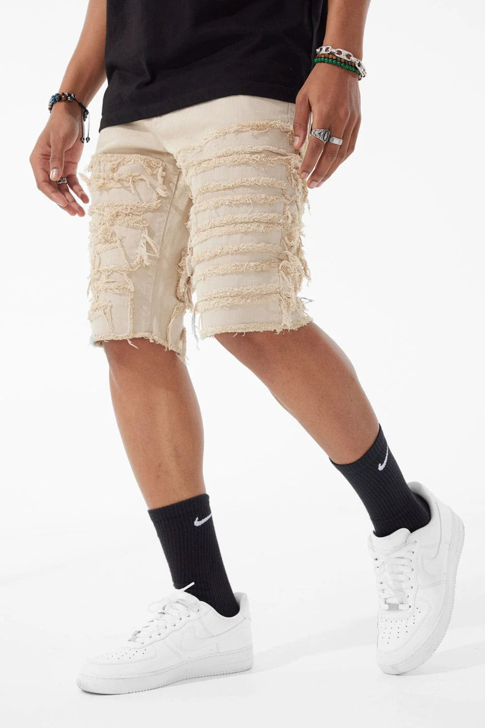 Jordan Craig Python Shorts Cream