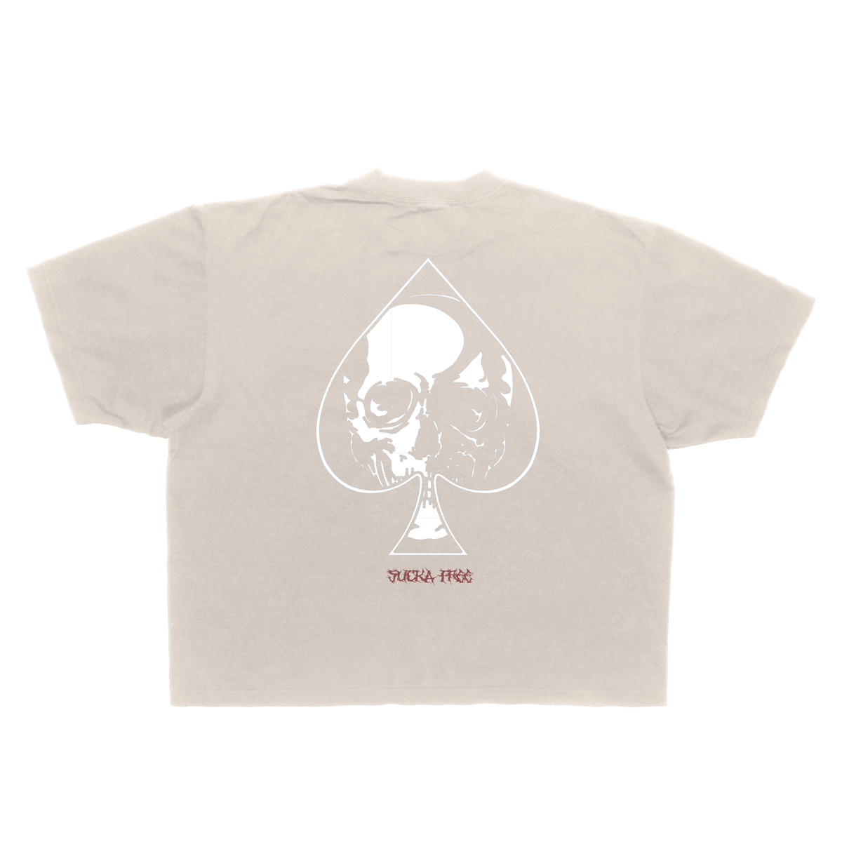 Sucka Free Spade Skull Cropped Tee Cream