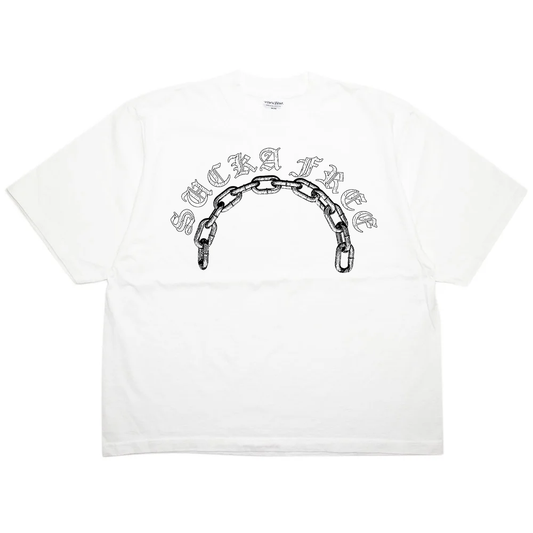 Sucka Free Metal Chain Cropped Tee White