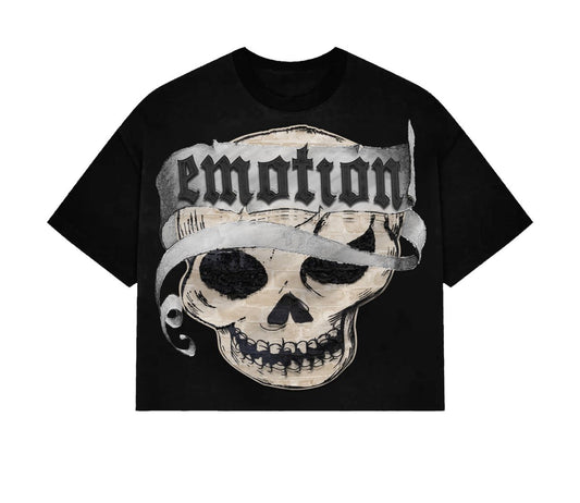 Mixed Emotion Pirate Cropped Tee Black