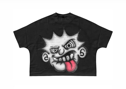 DNA Mind Gamez Cropped Tee MG #6 Black