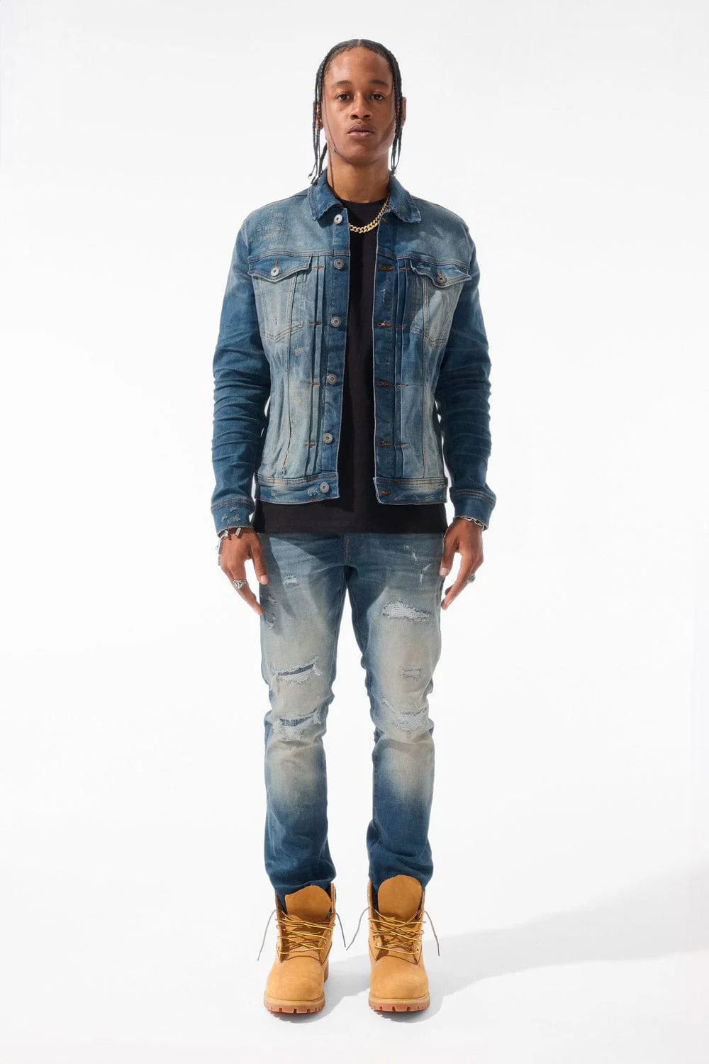 JORDAN CRAIG MEADOWLANDS DENIM TRUCKER JACKET (AZURE)