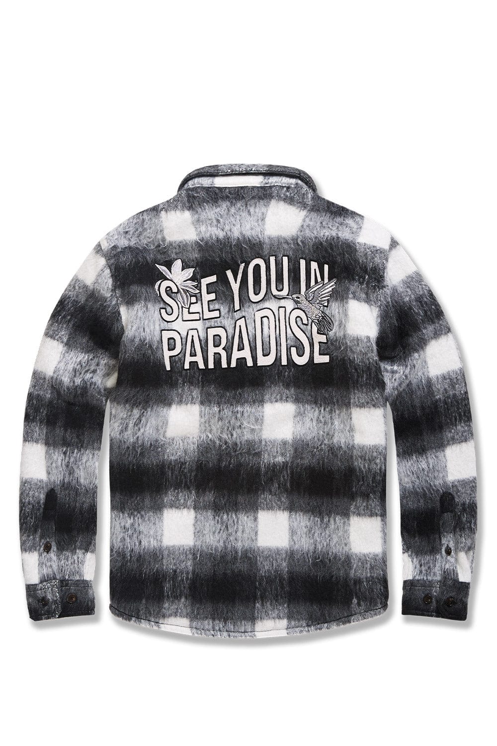 JORDAN CRAIG SEE YOU IN PARADISE FLANNEL SHACKET (BLACK)