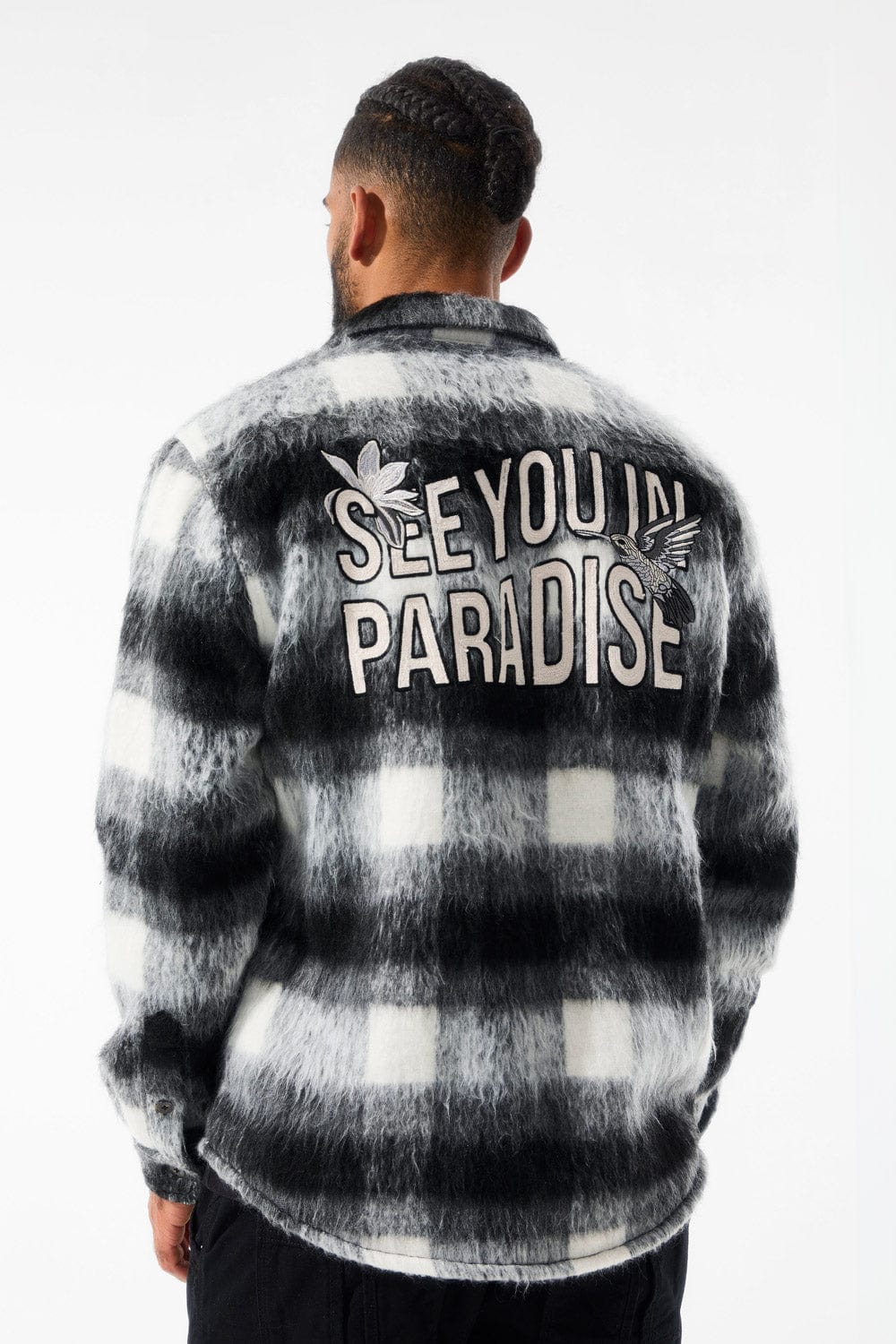 JORDAN CRAIG SEE YOU IN PARADISE FLANNEL SHACKET (BLACK)