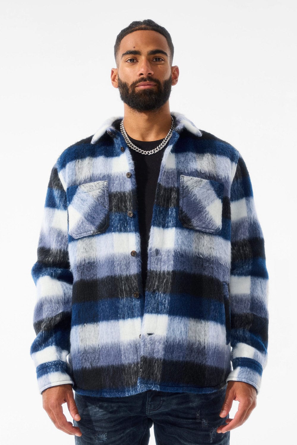 JORDAN CRAIG SEE YOU IN PARADISE FLANNEL SHACKET (BLUE)