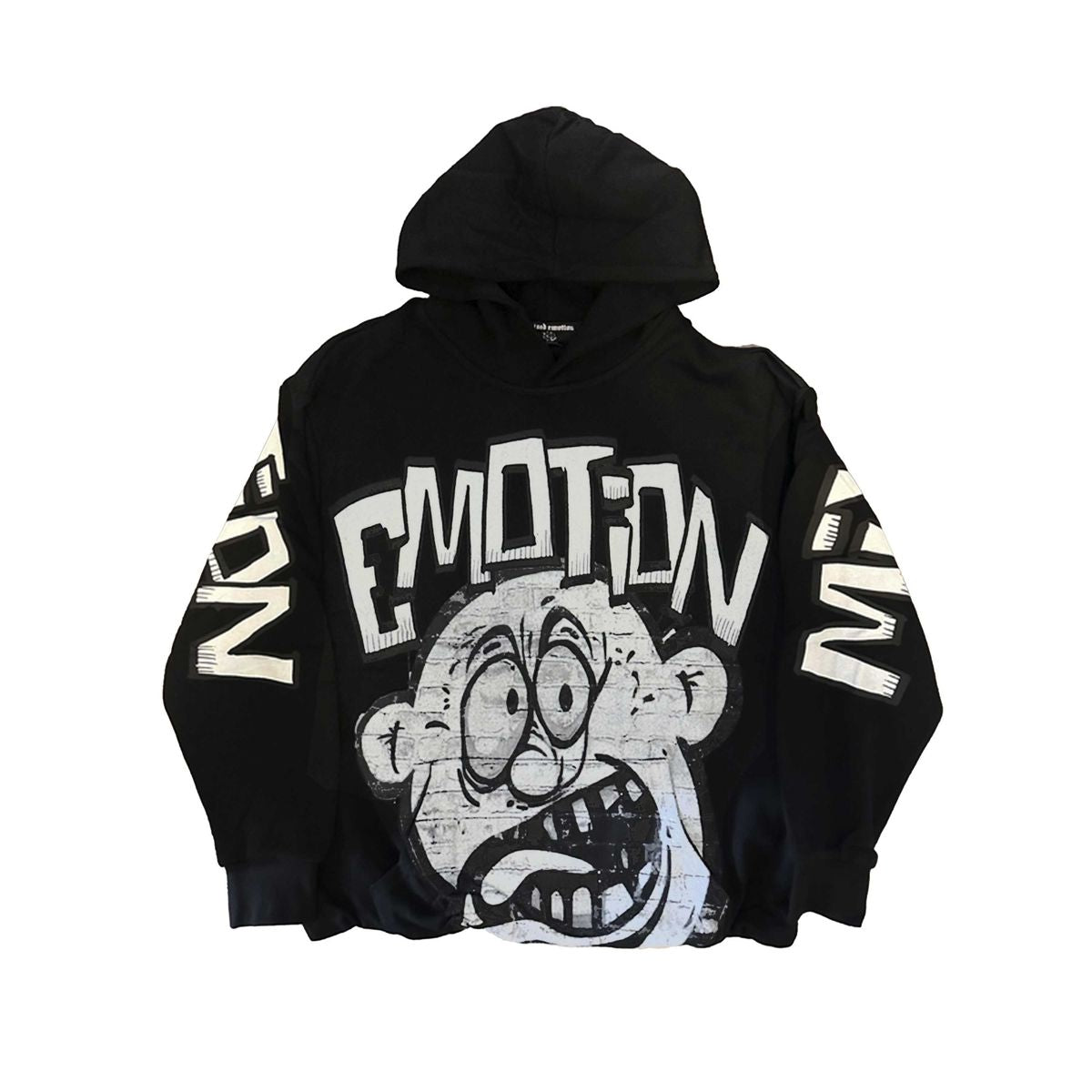 MIXED EMOTION BLACK CROPPED 'MONSTER' HOODIE