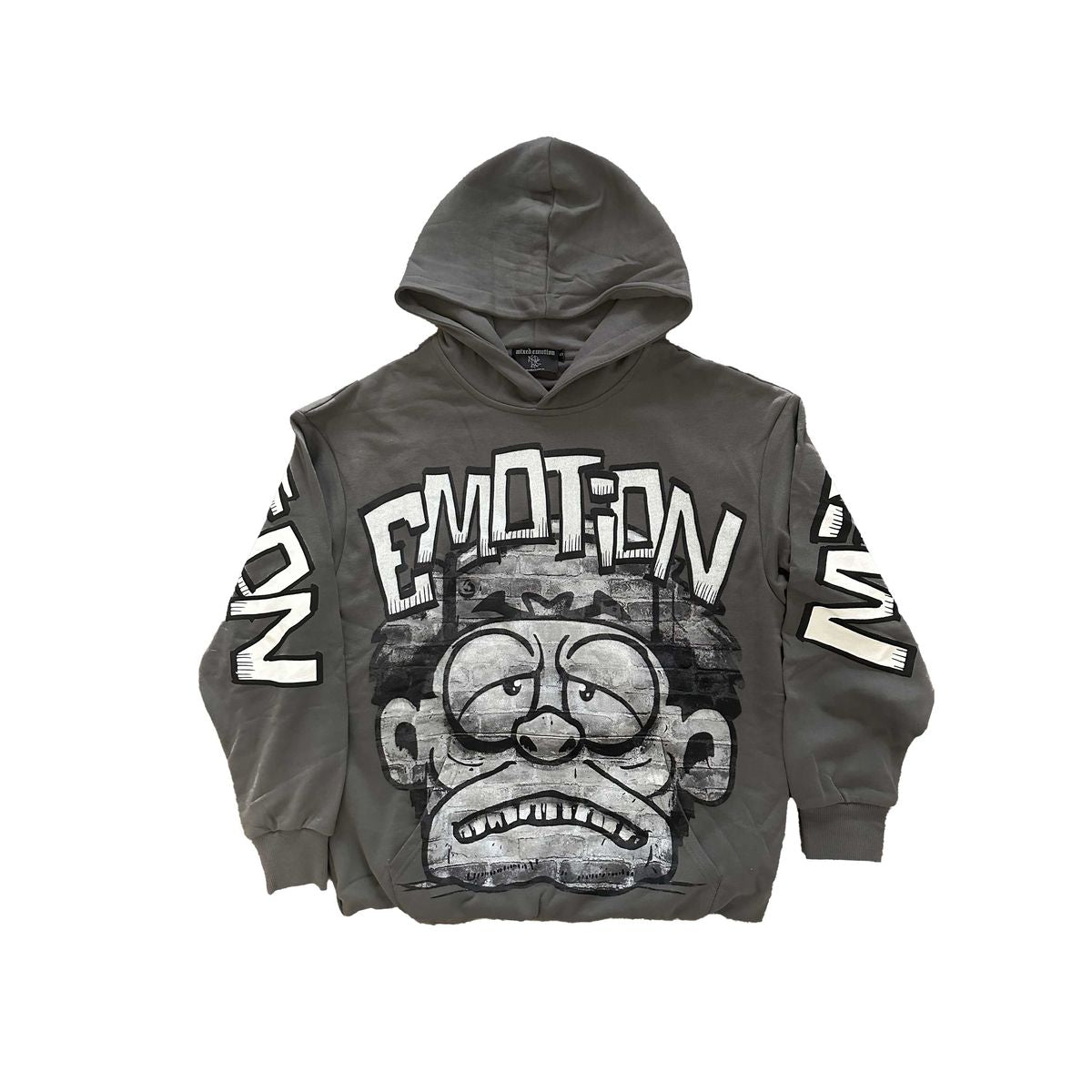 MIXED EMOTION GREY CROPPED 'MONSTER' HOODIE