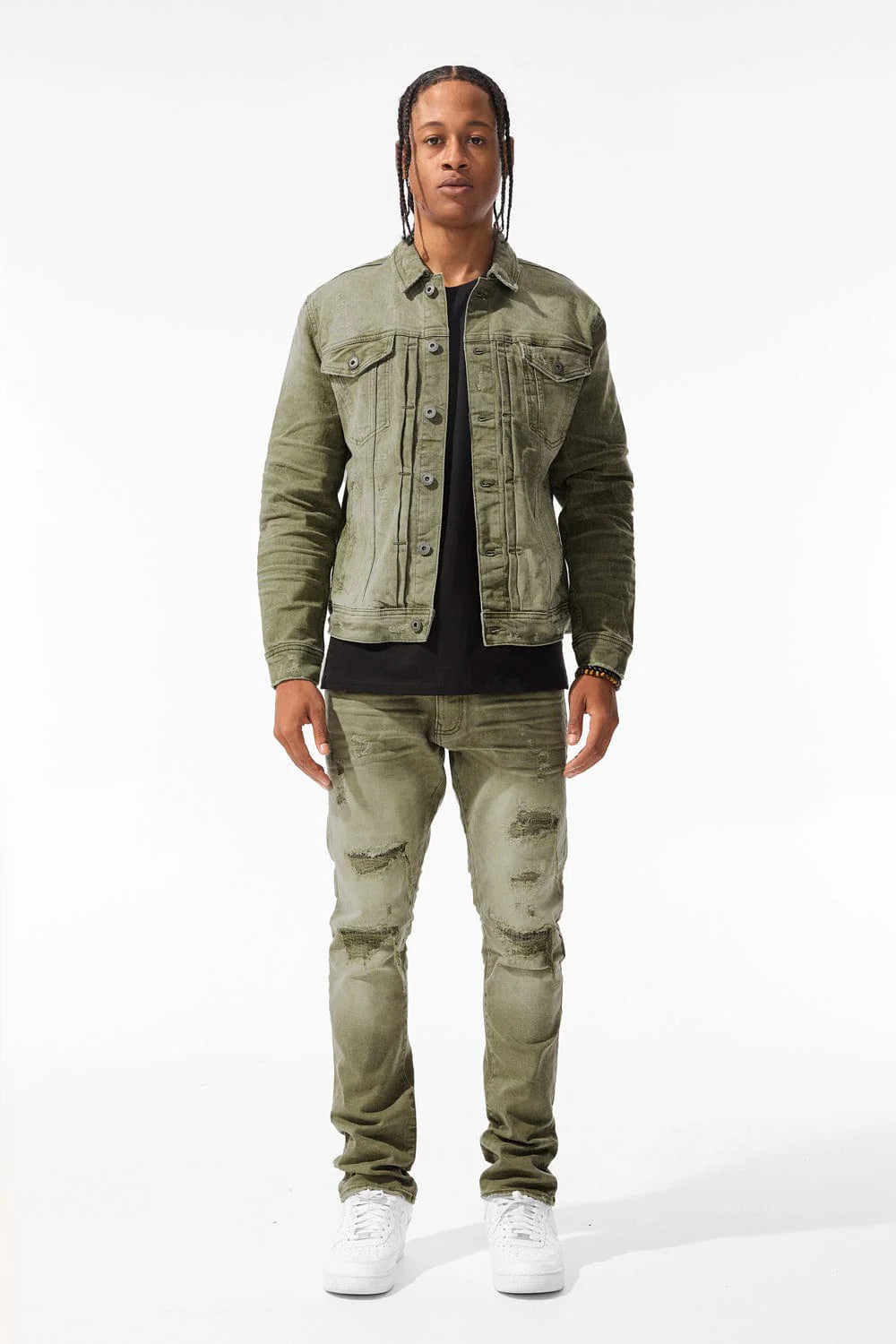 JORDAN CRAIG MEADOWLANDS DENIM TRUCKER JACKET OLIVE