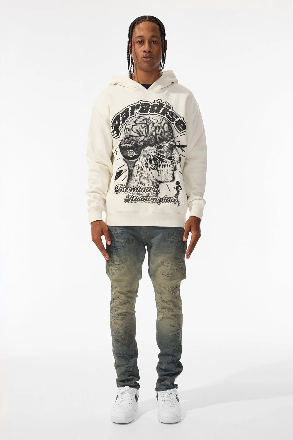 JORDAN CRAIG CRANIAL PARADISE PULLOVER HOODIE BONE