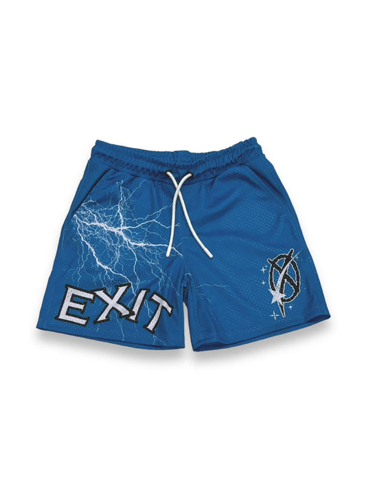 Exit 0 Lightning Shorts Blue